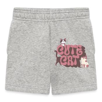 cute cat - Baby Shorts - heather grey - Front