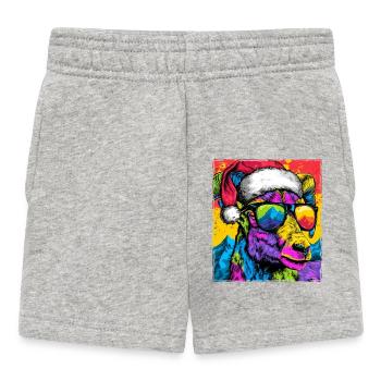 Mountain Goat Christmas Portrait - Baby Shorts - heather grey - Front
