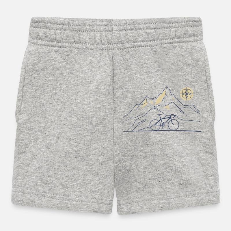 Motif de la montagne cyclable - Short Bébé - gris chiné