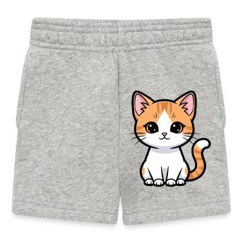 Charme chaton calicot - Short Bébé - gris chiné - Devant