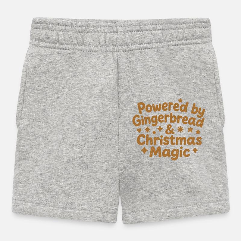 Gingerbread Christmas Magic - Baby Shorts - heather grey