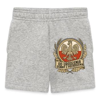 Born Proud Polish Eagle Emblem - Baby Shorts - heather grey - Front