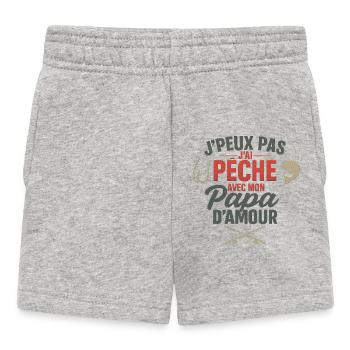 Fishing with daddy of love - Baby Shorts - heather grey - Front