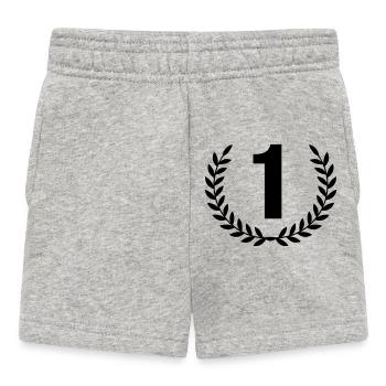 1 wreath - Baby Shorts - heather grey - Front
