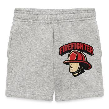 Firefighter Hero Retro - Baby Shorts - heather grey - Front