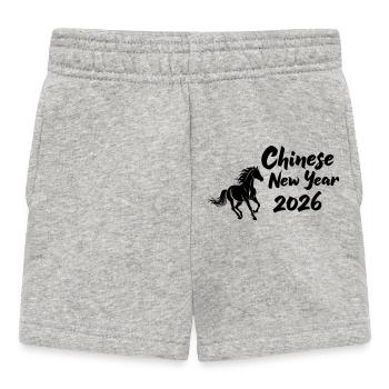 Chinese New Year 2026 Pferdesymbol - Baby Shorts - Grau meliert - Vorne