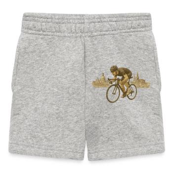 Road Cyclist Illustration Dresden - Baby Shorts - heather grey - Front