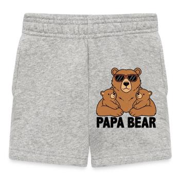 Papa Bear - Baby Shorts - heather grey - Front