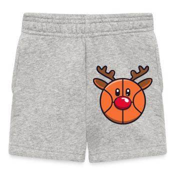 Basketball Reindeer Christmas Red Nose - Baby Shorts - heather grey - Front