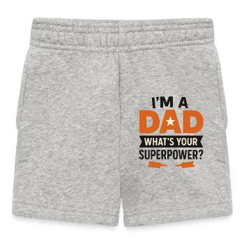 Ich bin Vater – Was ist deine Superkraft? - Baby Shorts - Grau meliert - Vorne