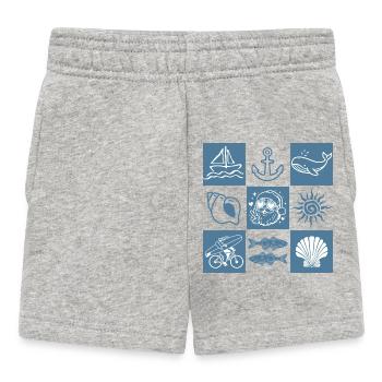 Nautisch-Graphisches Marine-Kollegium mit dem Weihnachtsmann - Baby Shorts - Grau meliert - Vorne