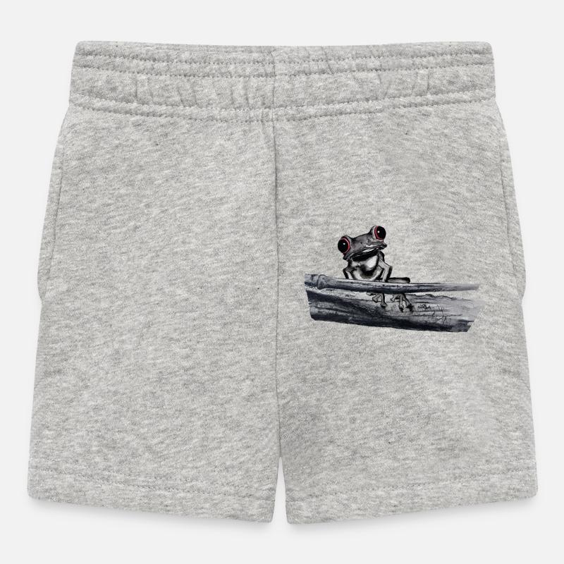 Rainette arboricole aux yeux rouges - Short Bébé - gris chiné