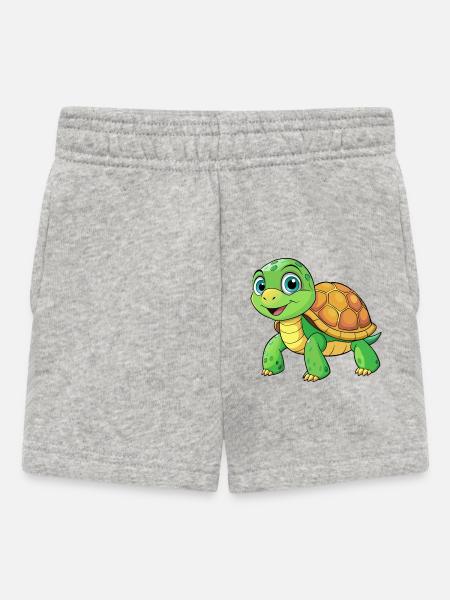 Cartoon-Schildkröte - Baby Shorts - Grau meliert