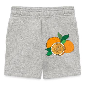 Orange Print - Baby Shorts - heather grey - Front
