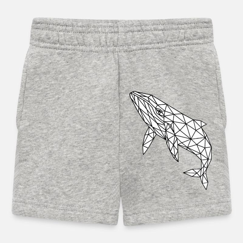 Geometrischer Polygonwal - Baby Shorts - Grau meliert