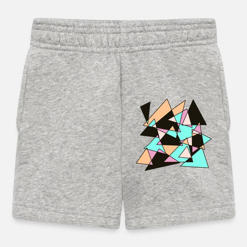 Triangles pastel géométriques - Short Bébé - gris chiné