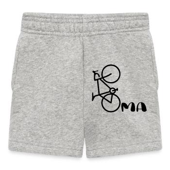 Oma Radfahrerin Fahrrad - Baby Shorts - Grau meliert - Vorne