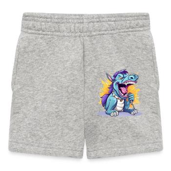 Dragon chanteur sur scène - Short Bébé - gris chiné - Devant