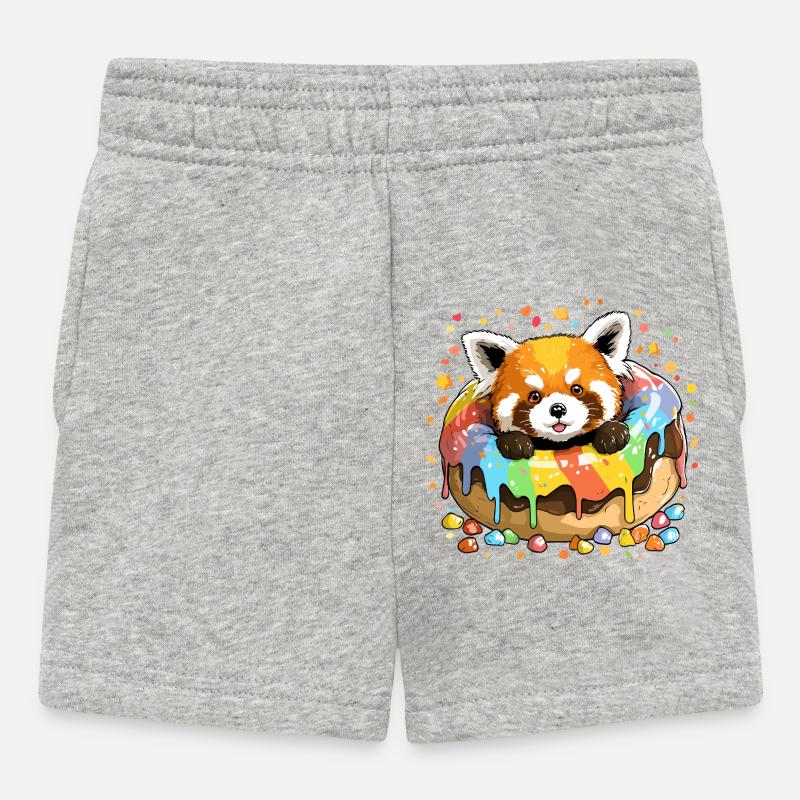 Magie du gâteau panda rouge - Short Bébé - gris chiné
