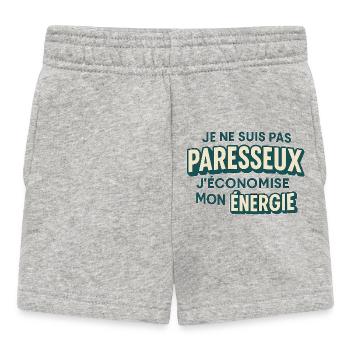 I'm not lazy I save energy - Baby Shorts - heather grey - Front