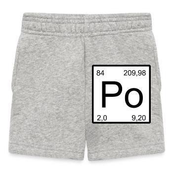 Tableau de la période de conception des éléments Po en polonium - Short Bébé - gris chiné - Devant