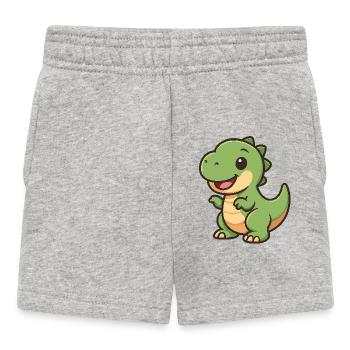 Happy Dino Cuddle Clipart - Baby Shorts - heather grey - Front
