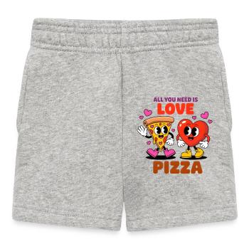 Tout ce dont tu as besoin, c’est d’aimer la pizza - Short Bébé - gris chiné - Devant