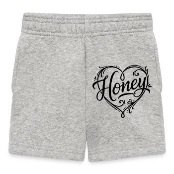 Calligraphy Design Honey Tattoo style - Baby Shorts - heather grey - Front