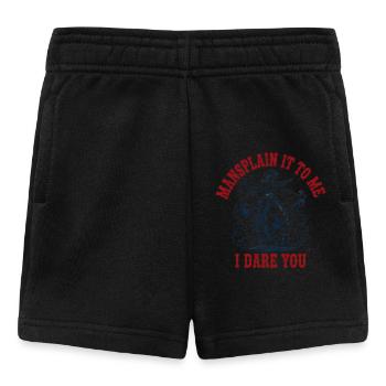 Mansplain es mir, ich fordere dich heraus – Lustiger Feminismus - Baby Shorts - Schwarz - Vorne