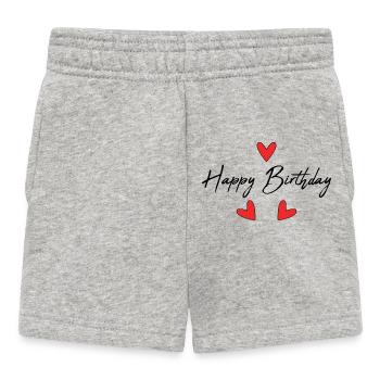 ALLES GUTE ZUM GEBURTSTAG. HERZ. ICH LIEBE DICH. LIEBE. ICH LIEBE DICH - Baby Shorts - Grau meliert - Vorne