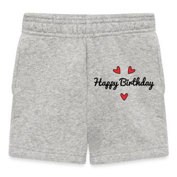 ALLES GUTE ZUM GEBURTSTAG. HERZ. ICH LIEBE DICH. LIEBE. ICH LIEBE DICH - Baby Shorts - Grau meliert - Vorne