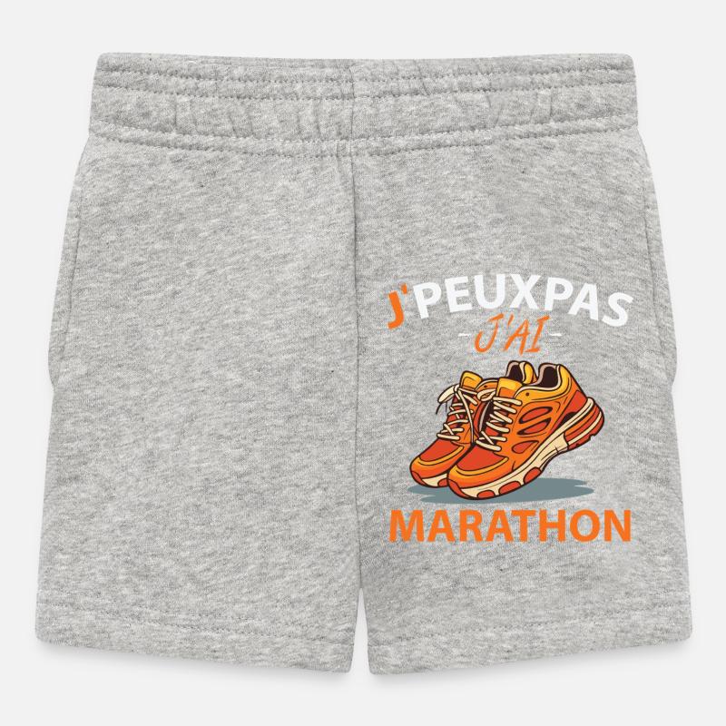 Je peux pas J'ai Marathon - Short Bébé - gris chiné
