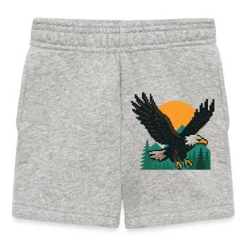 Eagle Pixel – Coucher de soleil dans les montagnes - Short Bébé - gris chiné - Devant