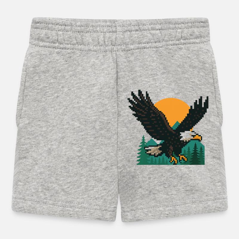 Eagle Pixel – Sunset in the mountains - Baby Shorts - heather grey