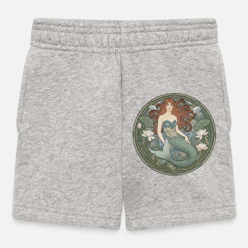 Sirène dans le cercle Art nouveau - Short Bébé - gris chiné
