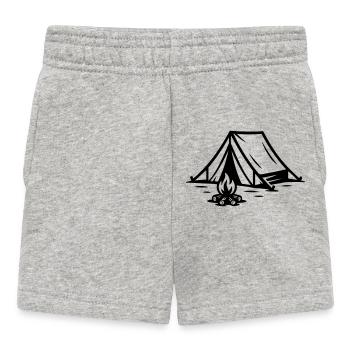 Feu de camp sous tente - Short Bébé - gris chiné - Devant