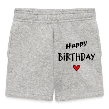 ALLES GUTE ZUM GEBURTSTAG. HERZ. ICH LIEBE DICH. LIEBE. ICH LIEBE DICH - Baby Shorts - Grau meliert - Vorne
