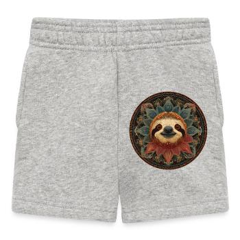 Design de la nature colorée du Mandala du paresseux - Short Bébé - gris chiné - Devant