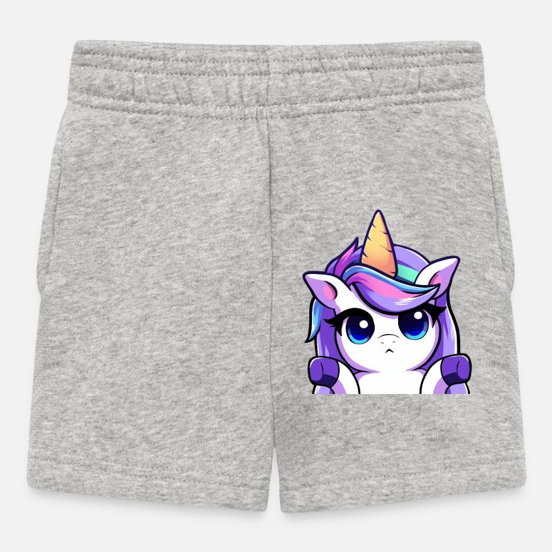 Lya Einhorn Schulterzuckend - Baby Shorts - Grau meliert