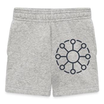 Central Network Core Pattern - Baby Shorts - heather grey - Front