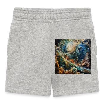Kosmischer Wirbelgalaxie - Baby Shorts - Grau meliert - Vorne