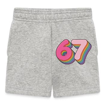 67 - Funny Six Seven T-Shirt - Baby Shorts - Grau meliert - Vorne
