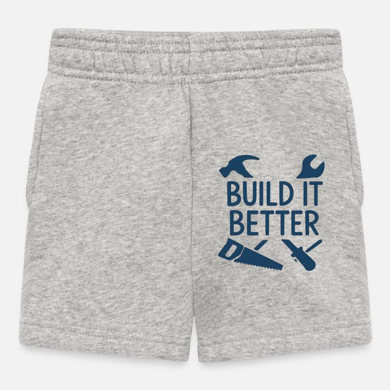 Motif artisanal Build It Better - Short Bébé - gris chiné