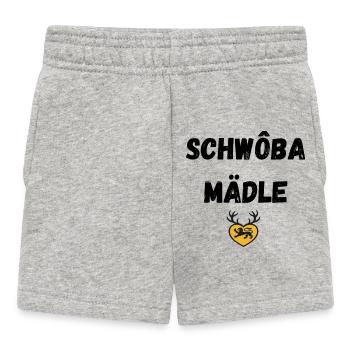 Schwoba Mädle Schwäbisch - Baby Shorts - Grau meliert - Vorne