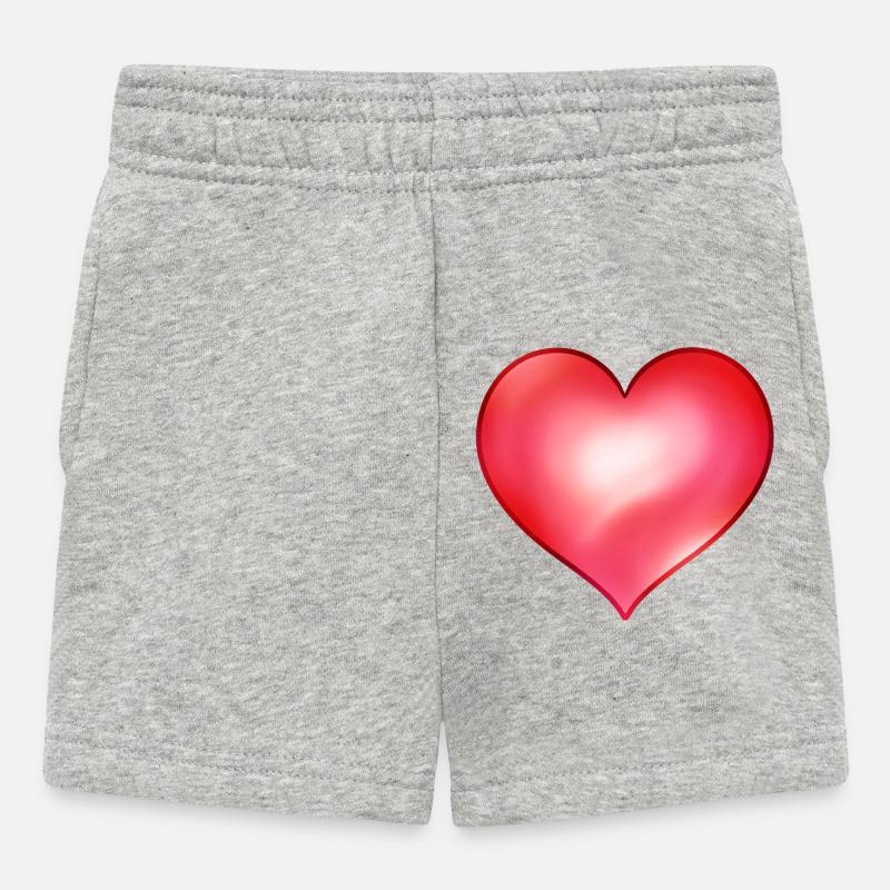 Rotes Herz mit Lichtgradienten - Baby Shorts - Grau meliert