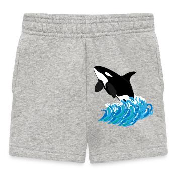 Orca-Druck - Baby Shorts - Grau meliert - Vorne