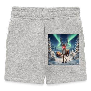 Rudolph in the Polar Forest - Baby Shorts - heather grey - Front