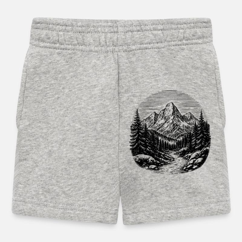 Pfad durch den Wald - Baby Shorts - Grau meliert