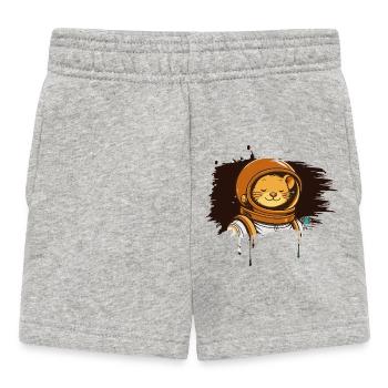 Entspannte Astronauten Maus im modernen Comic Stil - Baby Shorts - Grau meliert - Vorne