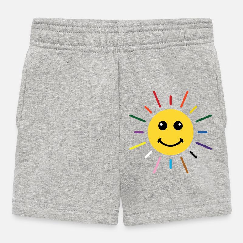 Soleil Arc-en-ciel Sourire LGBTQ - Short Bébé - gris chiné